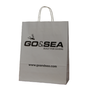 Sac publicitaire papier poignées torsadées 41+12x41 cm