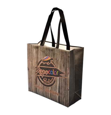 Sac cabas thermosoudé non pelliculé personnalisé format 39+20x35 cm 
