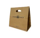 Sac kraft personnalisé à poignées découpées 22+11x27 cm