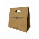 Sac kraft personnalisé à poignées découpées 22+11x27 cm