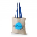 Tote bag personnalisé coton naturel 140 gr 38x42 cm anses couleur bleu royal