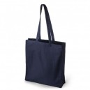 Sac cabas personnalisé coton bleu marine 220 gr avec soufflets 38x42+10+10 cm