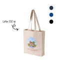 Sac cabas personnalisé coton naturel ou teinté 220 gr avec soufflets 38x42+10+10 cm