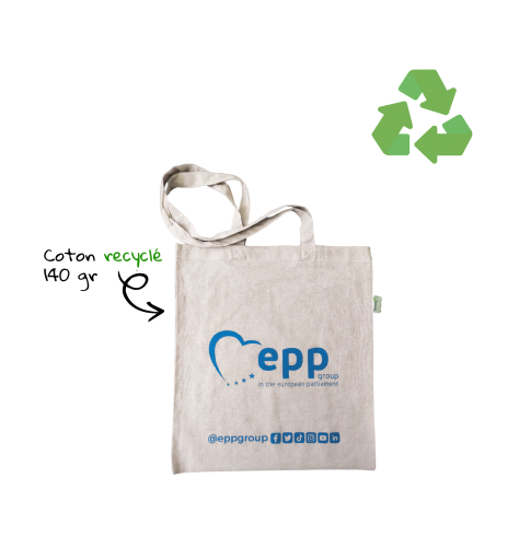 Tote bag personnalisé coton recyclé 140 gr 38x42 cm
